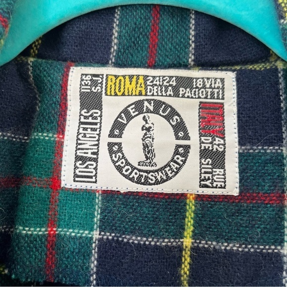 VINTAGE 90s venus sportswear plaid wool blazer large extra large - Picture 4 of 8